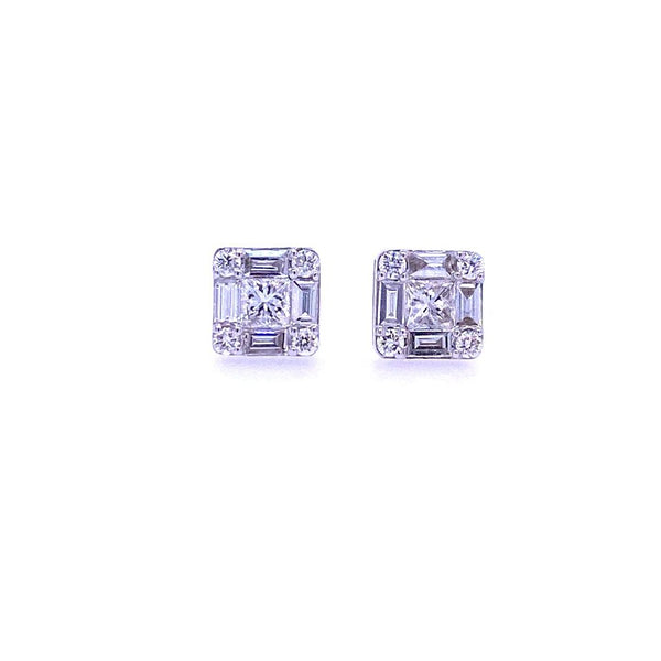 0.80ct BAGUETTE SQUARE EARRING