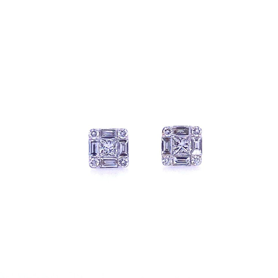 0.54CT BAGUETTE STUD