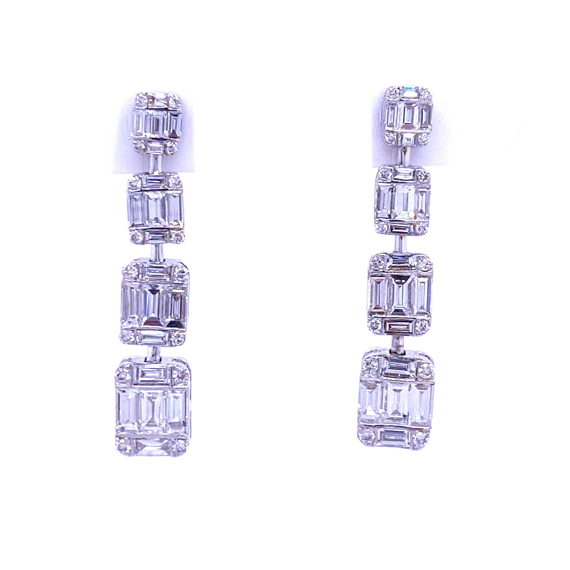 BAGUETTE ILLUSION DROP EARRINGS