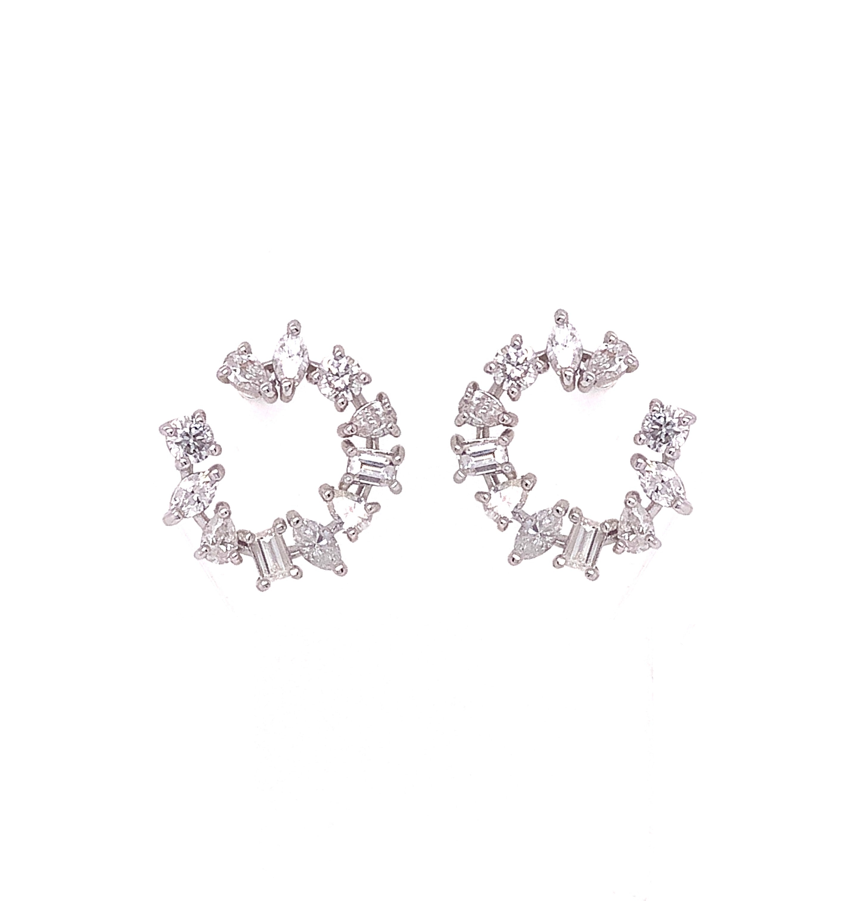 DAINTY MIXED SHAPE "C" EARRINGS