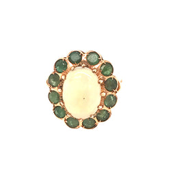 VINTAGE EMERALD AND OPAL RING
