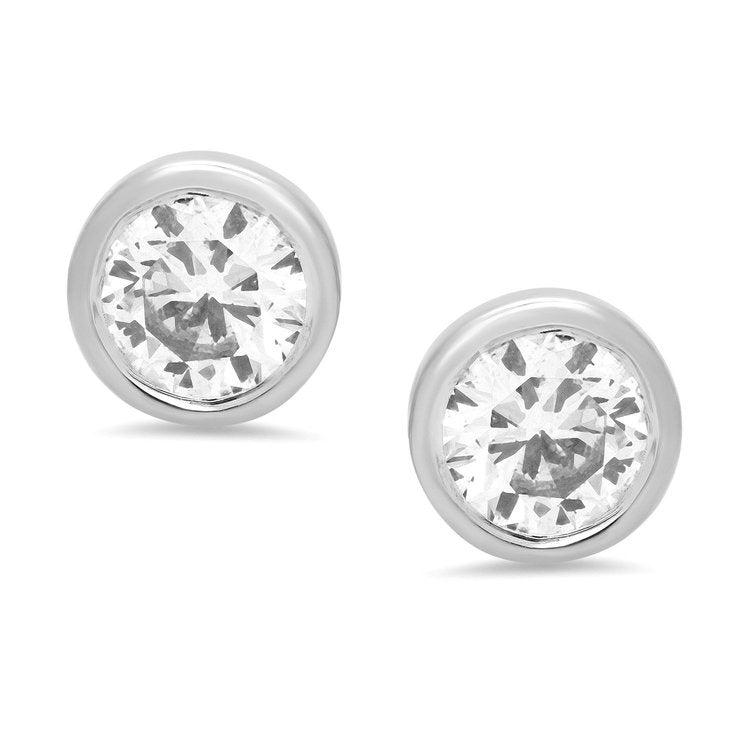 White Diamond Stud Earrings