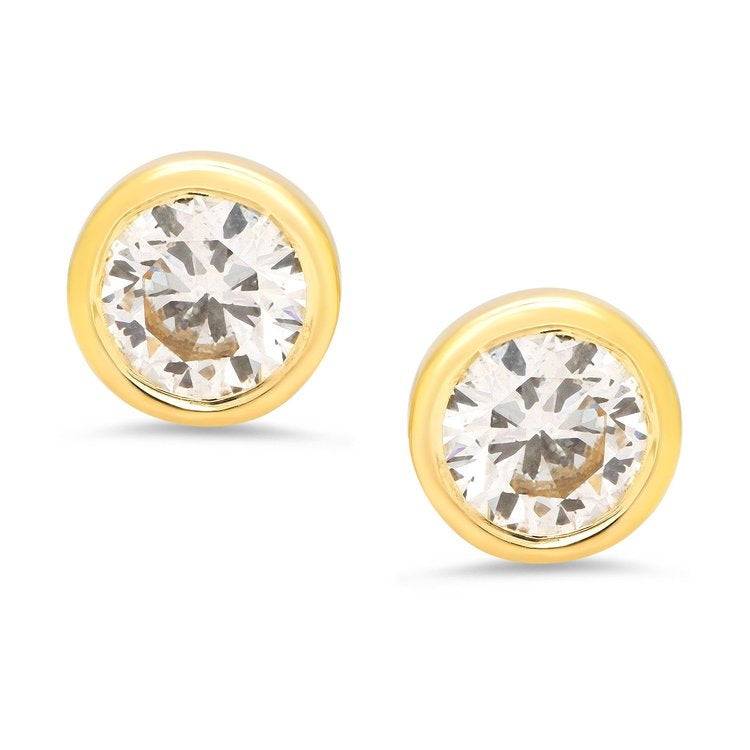 White Diamond Stud Earrings