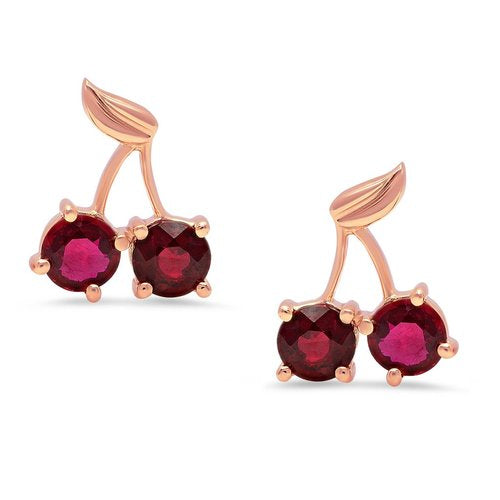 Cherry Ruby Stud Earrings