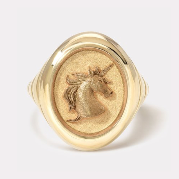 GRANDFATHER FANTASY SIGNET - 14K YELLOW GOLD