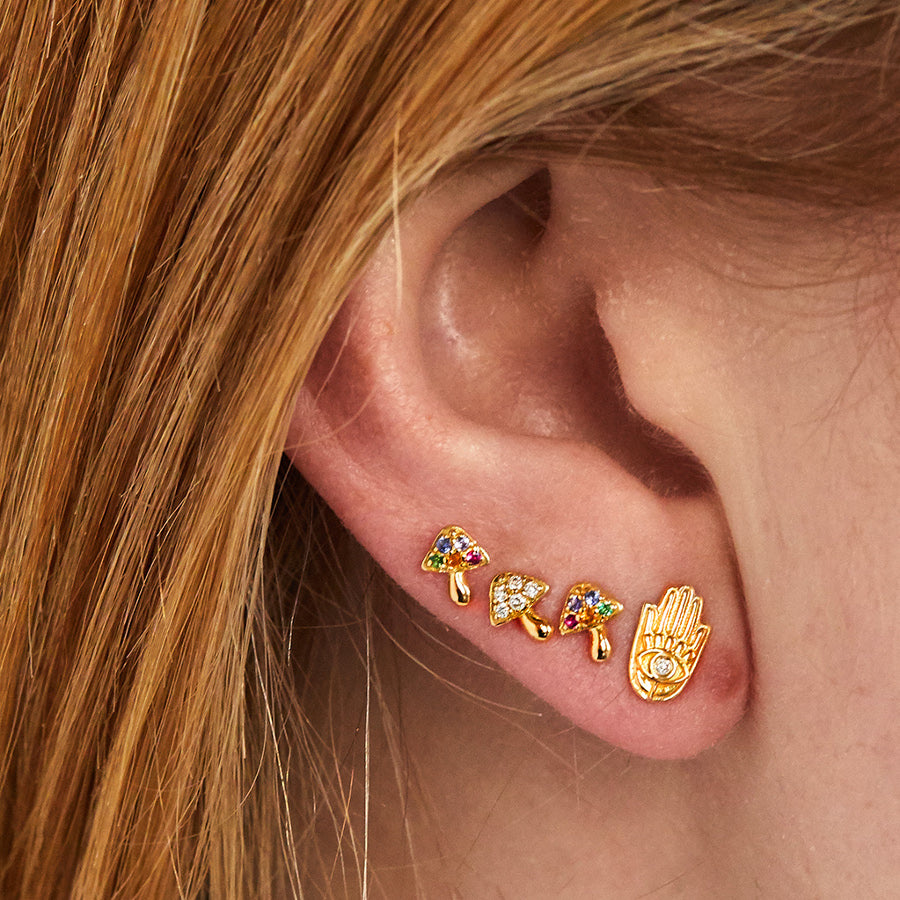 TINY MUSHROOM STUD EARRING