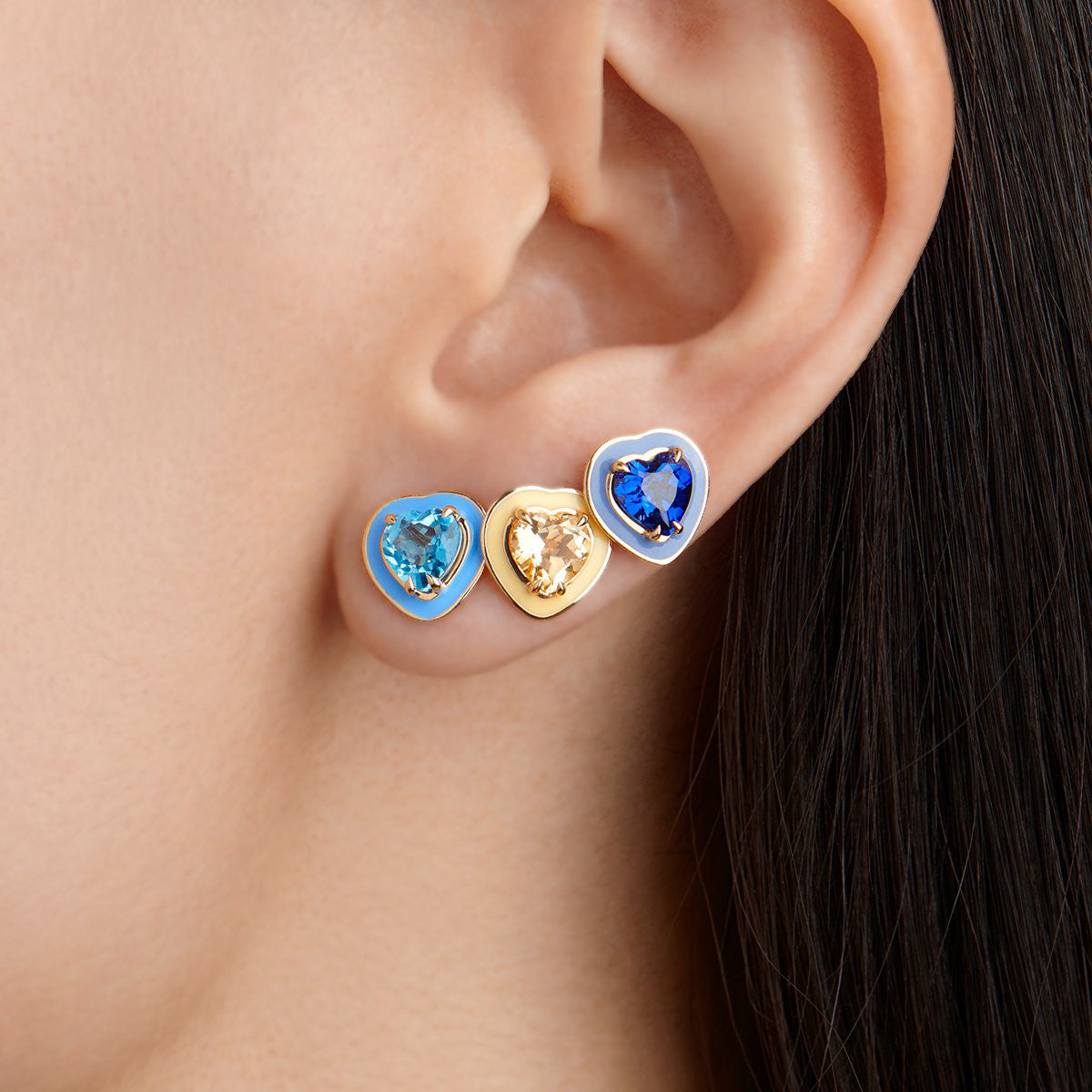 SMALL HEART-SHAPED COCKTAIL STUDS