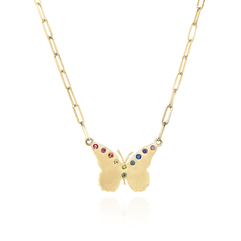 FAUNA EVIE SMALL BUTTERFLY NECKLACE - MULTICOLOR