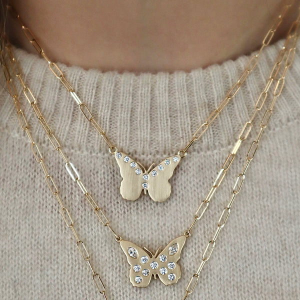 FAUNA EVIE SMALL BUTTERFLY NECKLACE - DIAMOND
