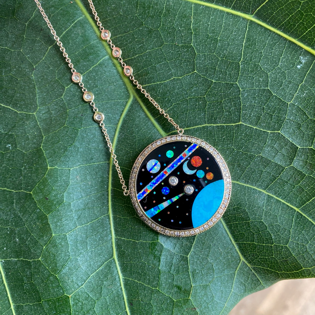 PAVE GALAXY INLAY NECKLACE