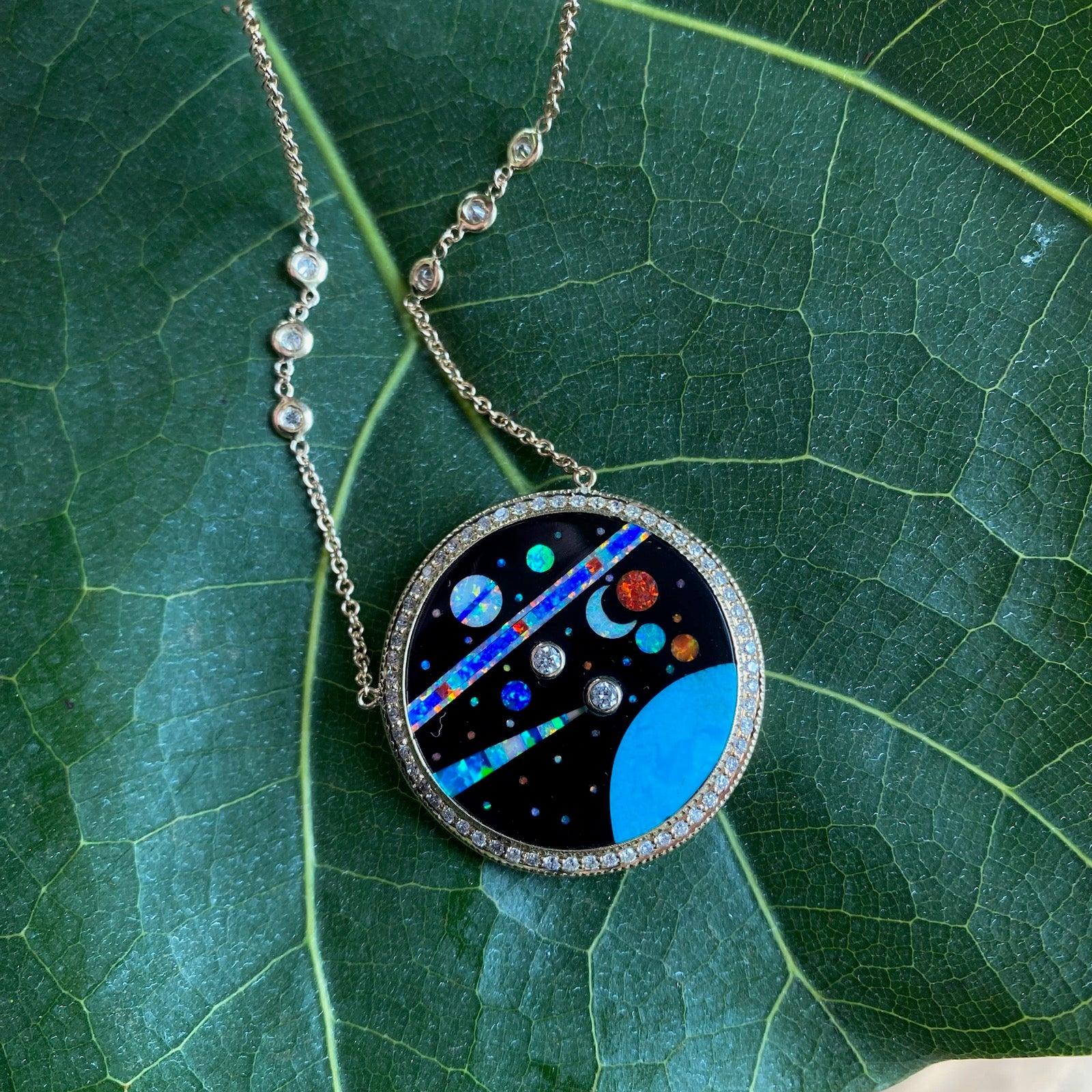 PAVE GALAXY INLAY NECKLACE