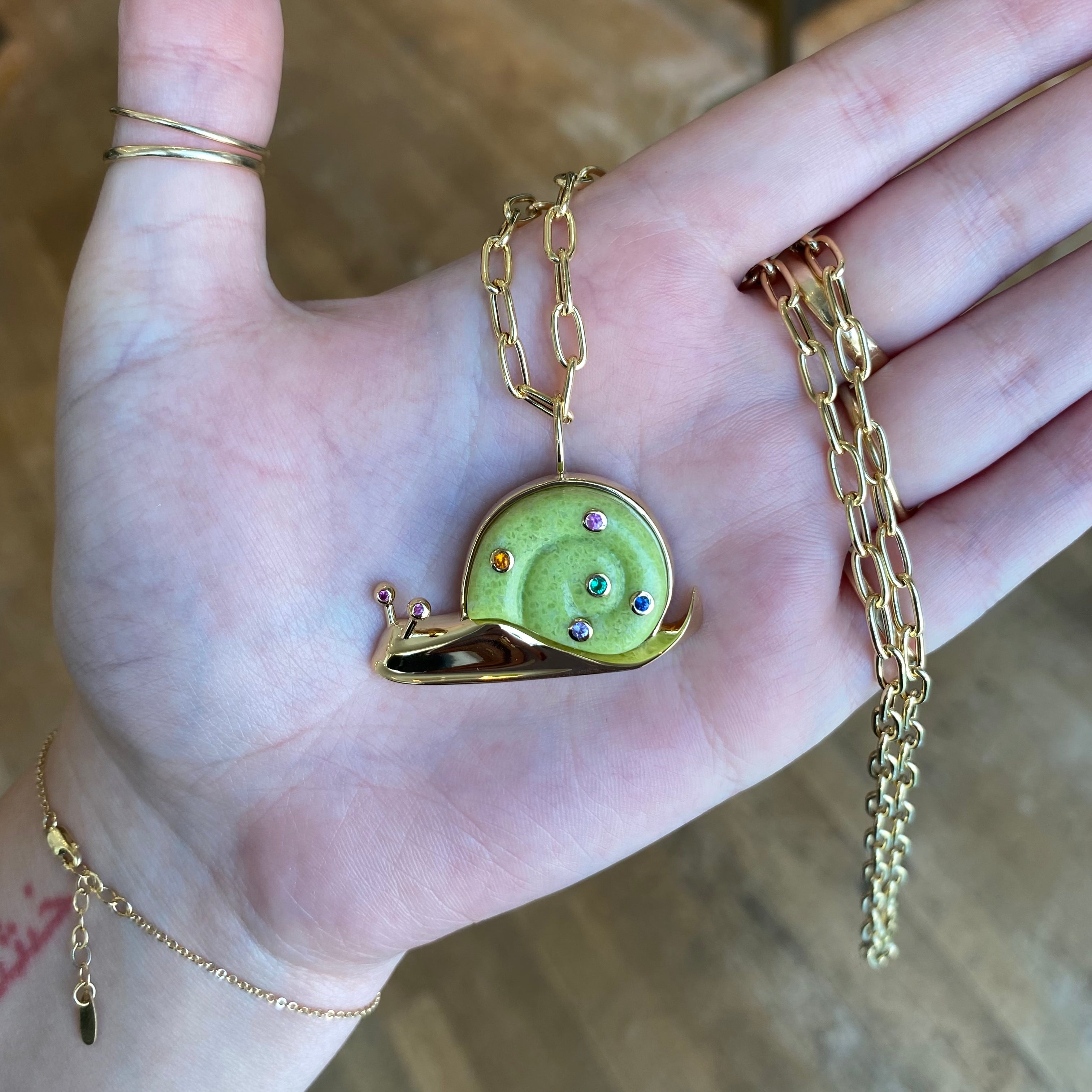 LARGE SNAIL PENDANT - BRAZILIAN OPAL