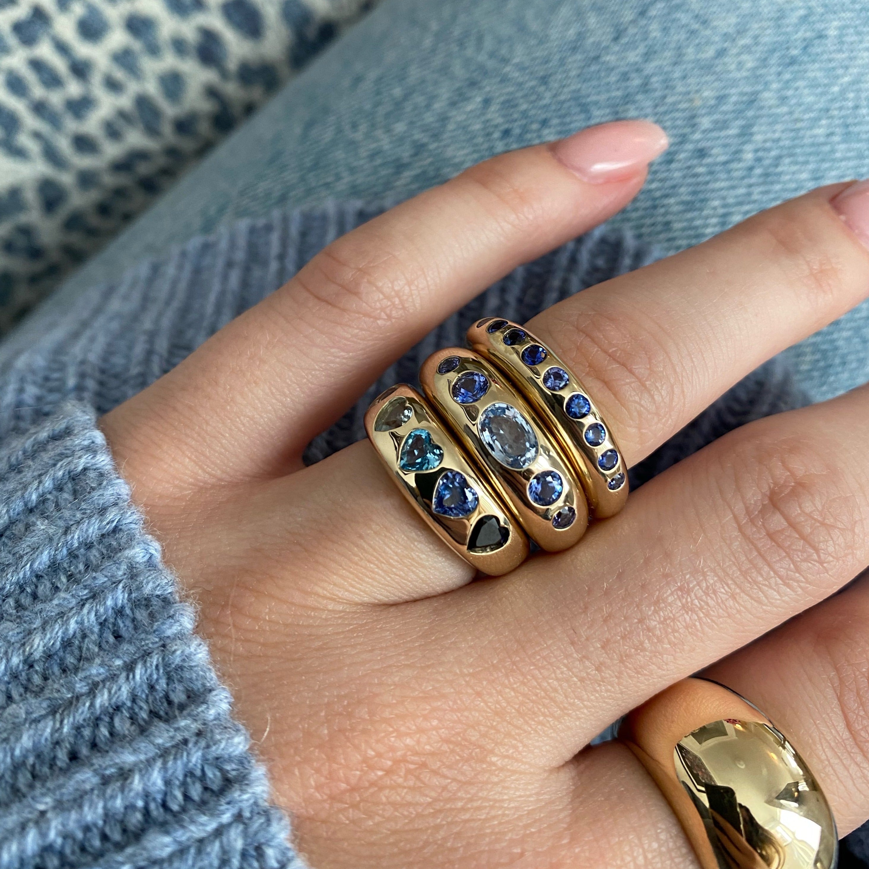 NOMAD BLUE OMBRE SKINNY RING