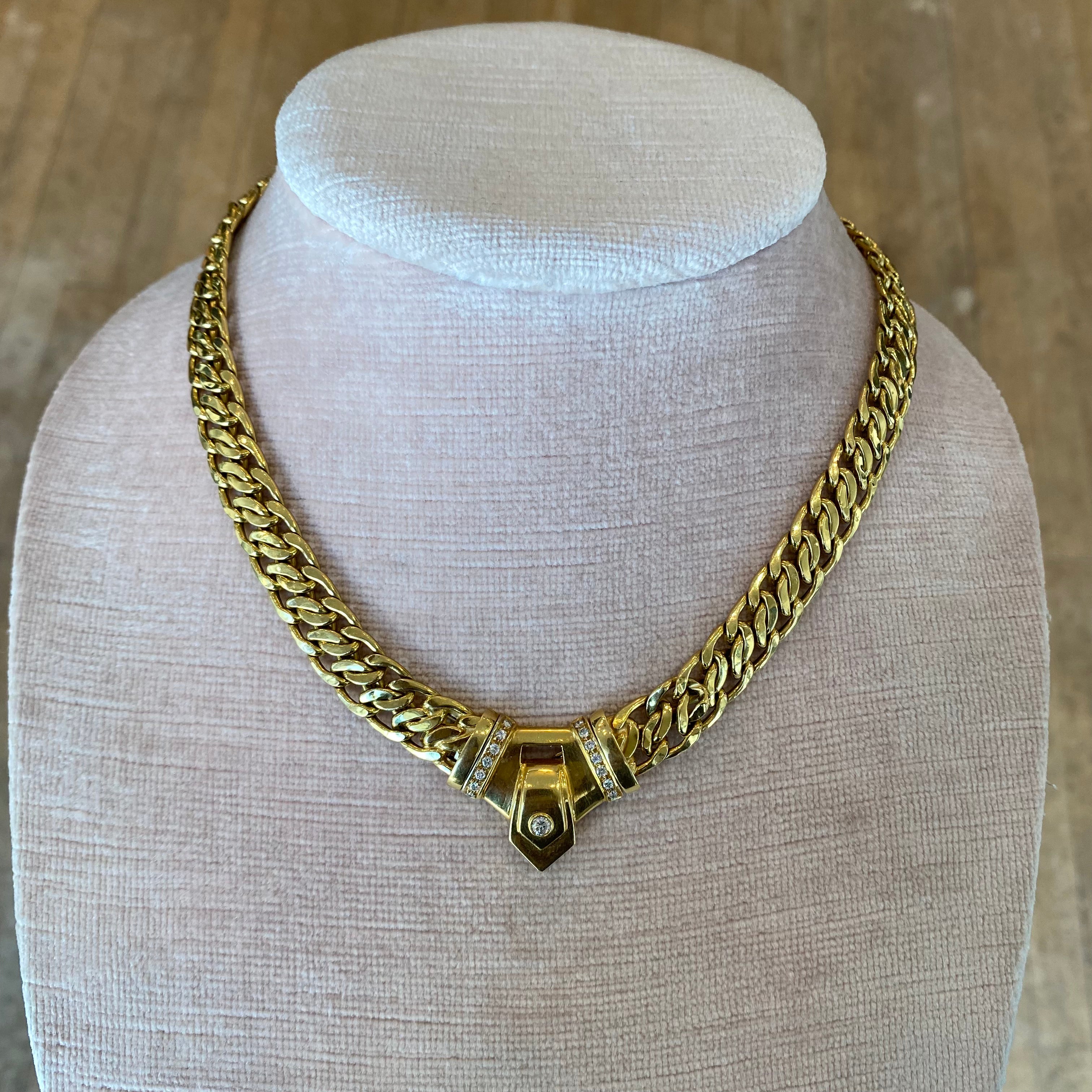 VINTAGE DIAMOND GOLD NECKLACE