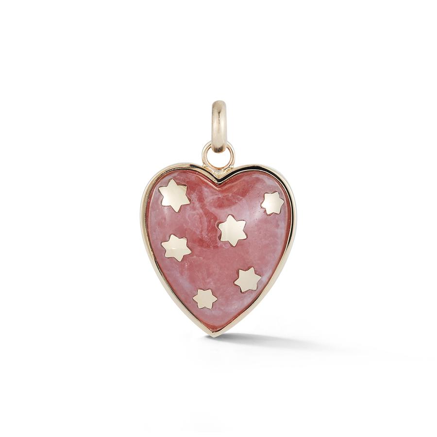 14K Gold & Rhodochrosite Anna Heart Charm