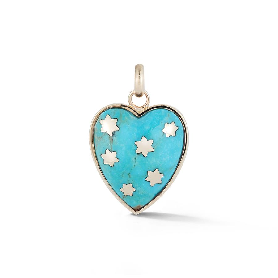 14K Gold & Turquoise Anna Heart Charm