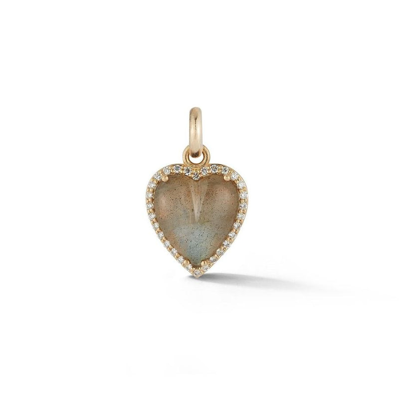 14K Gold Diamond & Labradorite Alana Heart Charm