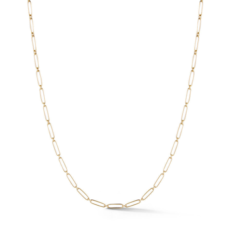 14K Gold Elongated Link Handmade Grover Chain