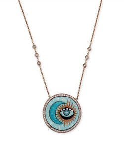 Moon and Eye Opal Inlay Necklace