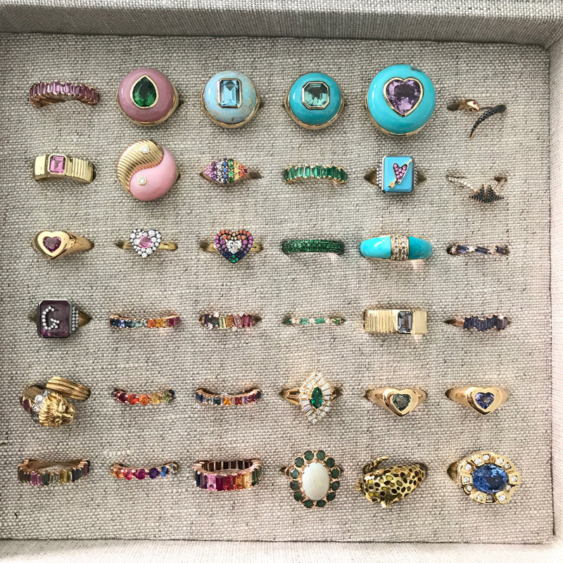 SMALL LOLLIPOP RING - AQUAMARINE IN AUSTRALIAN OPAL