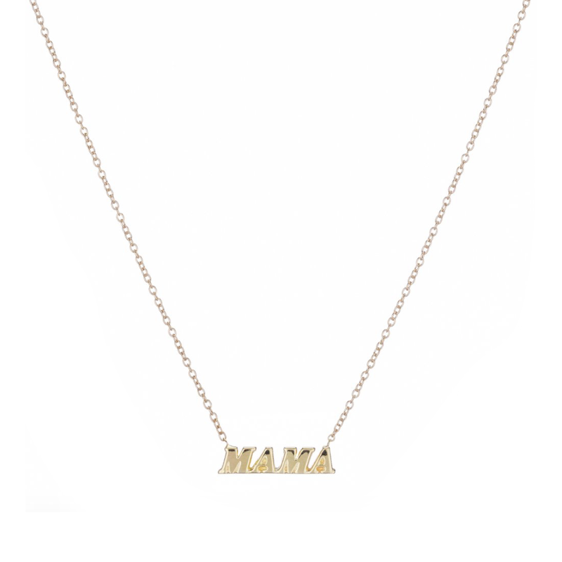 14K 18K Solid Gold Mama Letter Necklace, Grandma Gift Mama Gold Necklace, Yellow  White Rose Gold Dainty Mama Necklace is Best Mom Gift For - Etsy