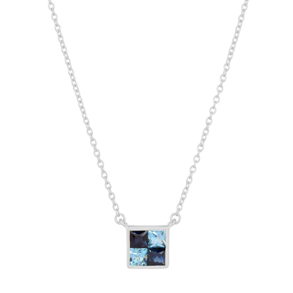 MIDNIGHT BLUES CHECKER NECKLACE