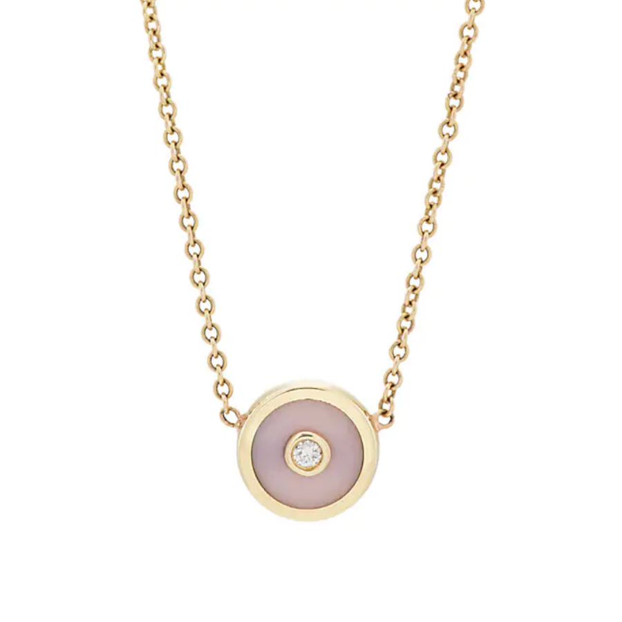 MINI COMPASS PENDANT - PINK OPAL