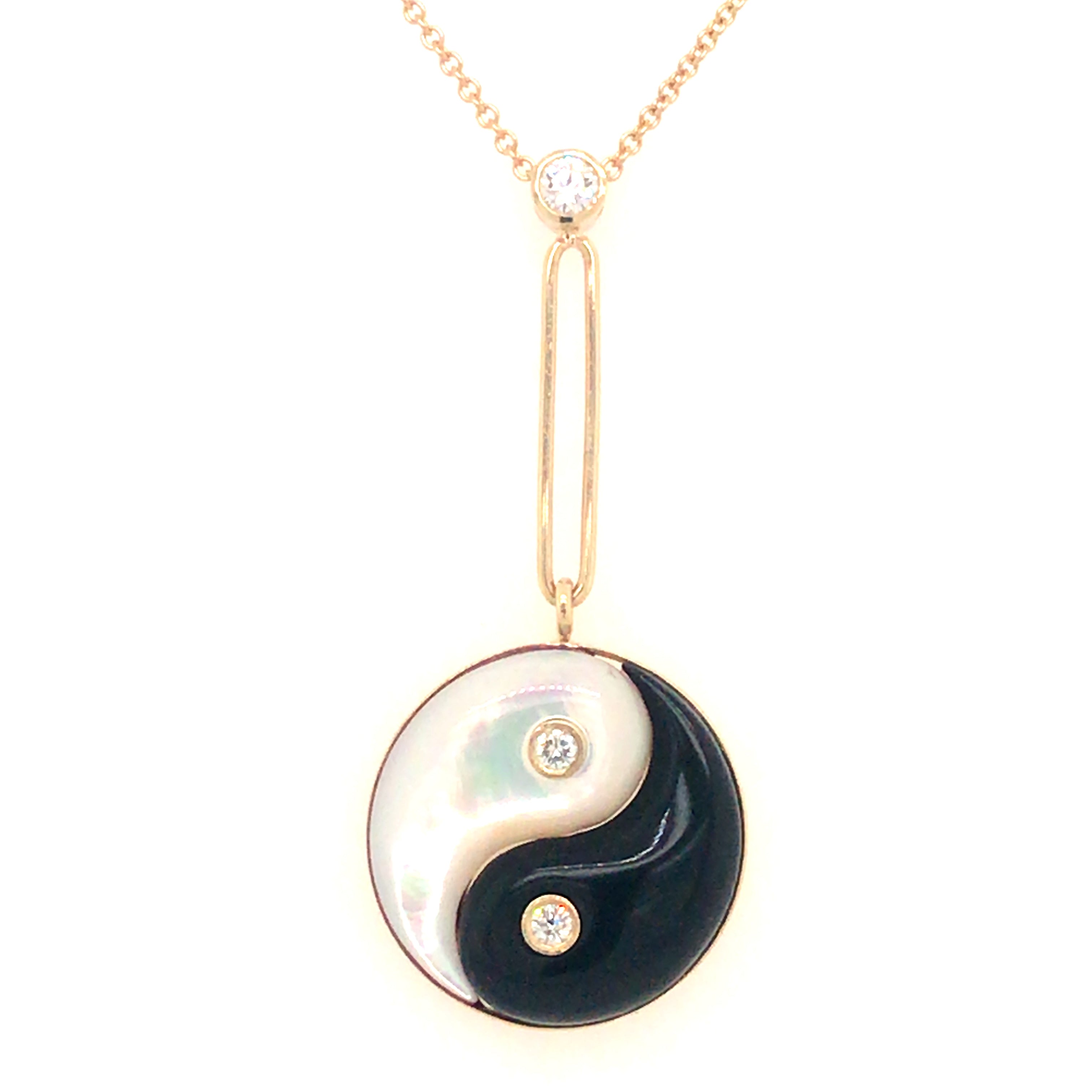 YIN YANG PENDANT - MOTHER OF PEARL & BLACK ONYX