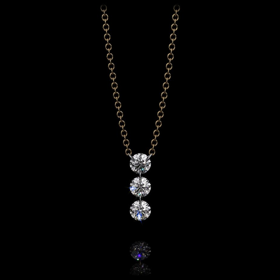 MORRISON No. 3 STONE ROUND DIAMOND LONG NECKLACE