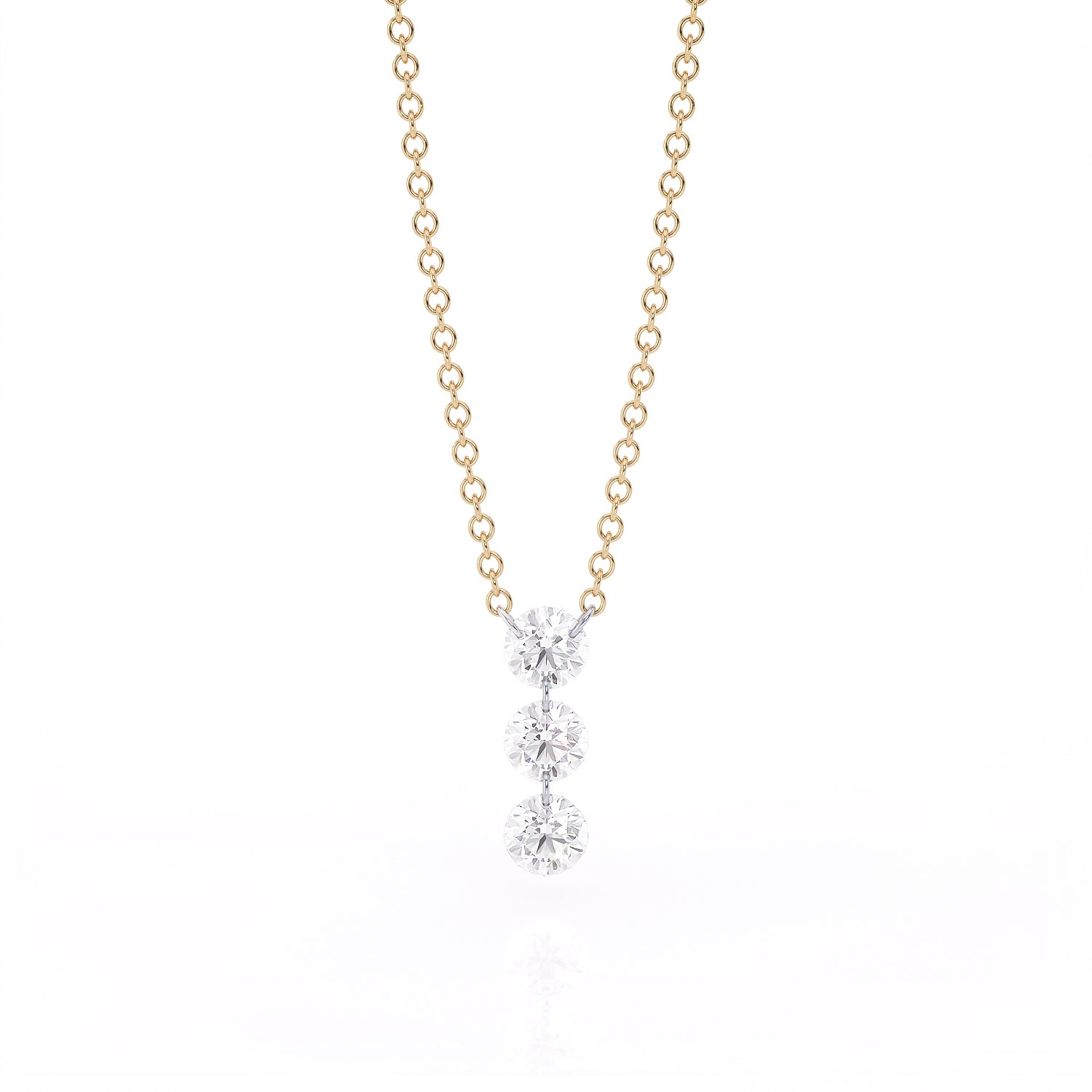 MORRISON No. 3 STONE ROUND DIAMOND LONG NECKLACE