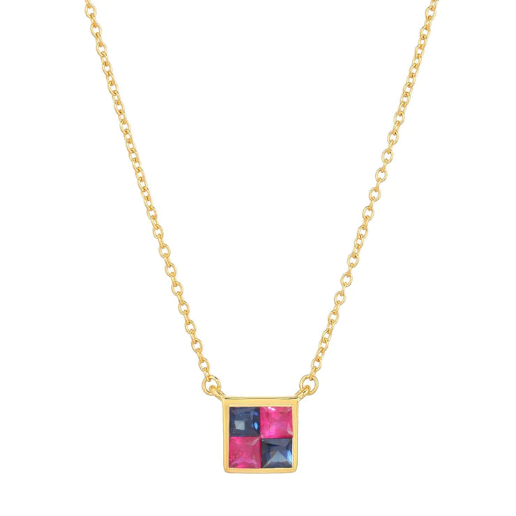 NEW YORK CHECKER NECKLACE