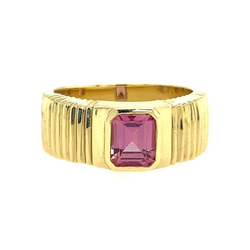 ONE OF A KIND PLEATED SOLITAIRE BAND - PINK SAPPHIRE