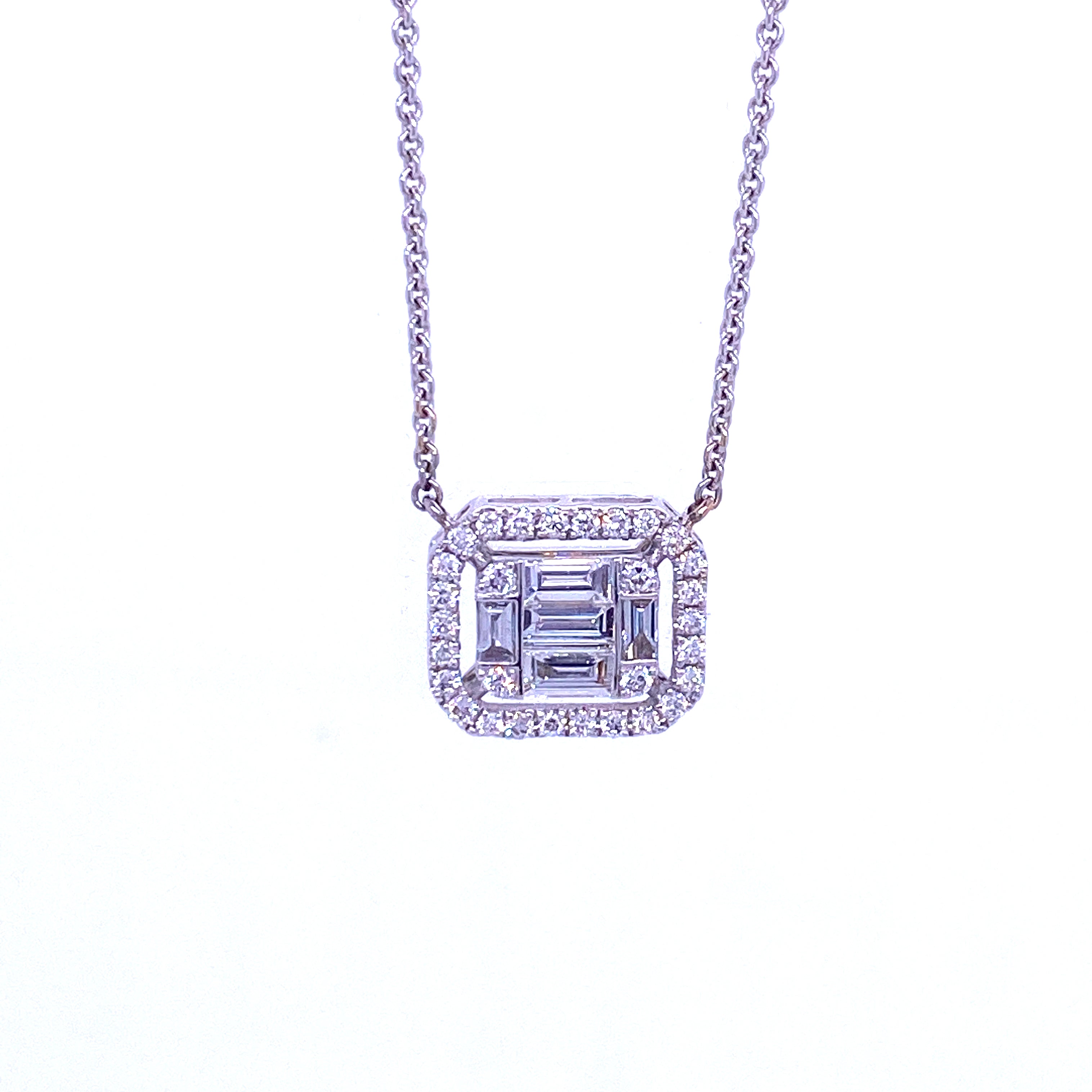 0.41ct BAGUETTE ILLUSION PENDANT