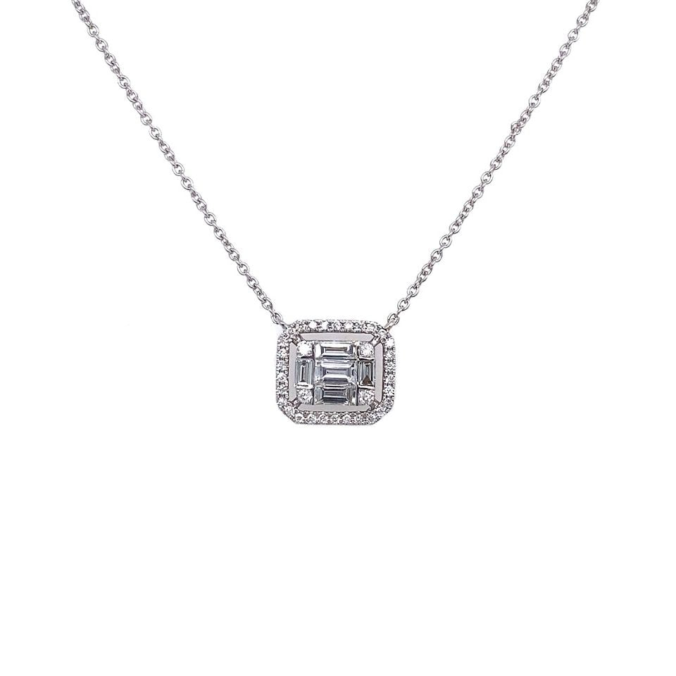 0.56ct BAGUETTE ILLUSION PENDANT