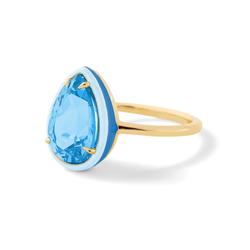 PEAR-SHAPED COCKTAIL RING - BLUE TOPAZ