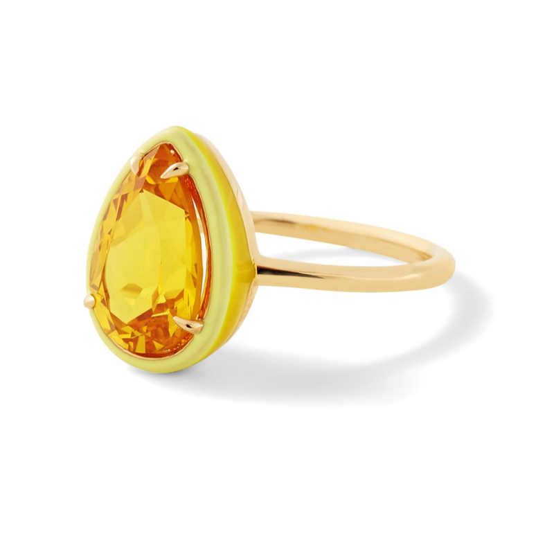 PEAR-SHAPED COCKTAIL RING - YELLOW CITRINE