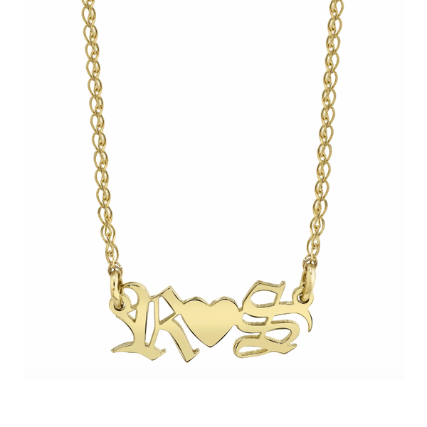 PERSONALIZED OLD ENGLISH NAMEPLATE NECKLACE