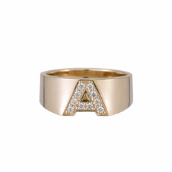 PAVE LETTER RING