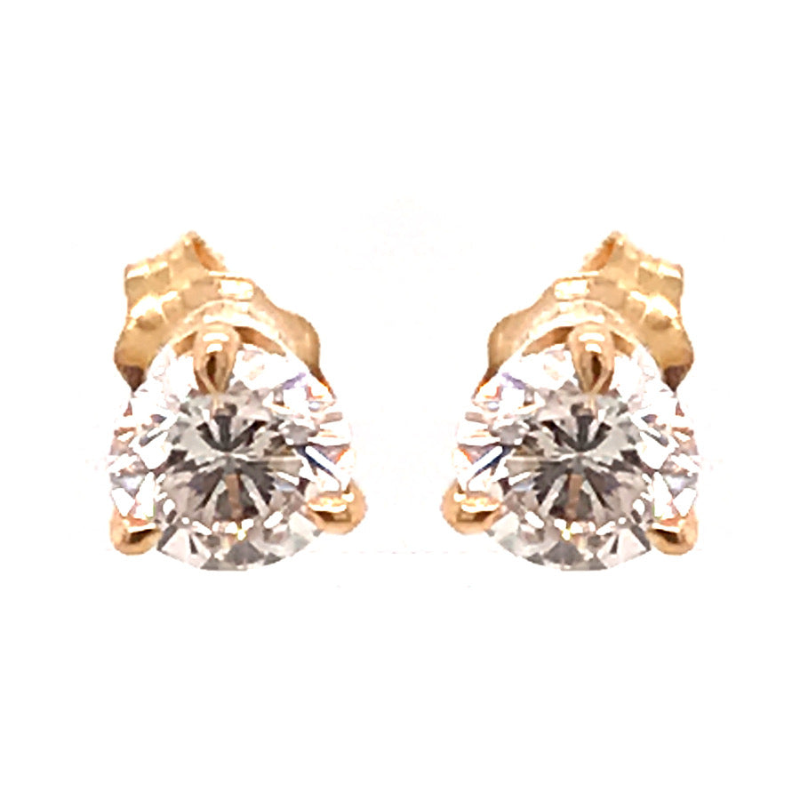 3 PRONG DIAMOND STUDS 0.98CT