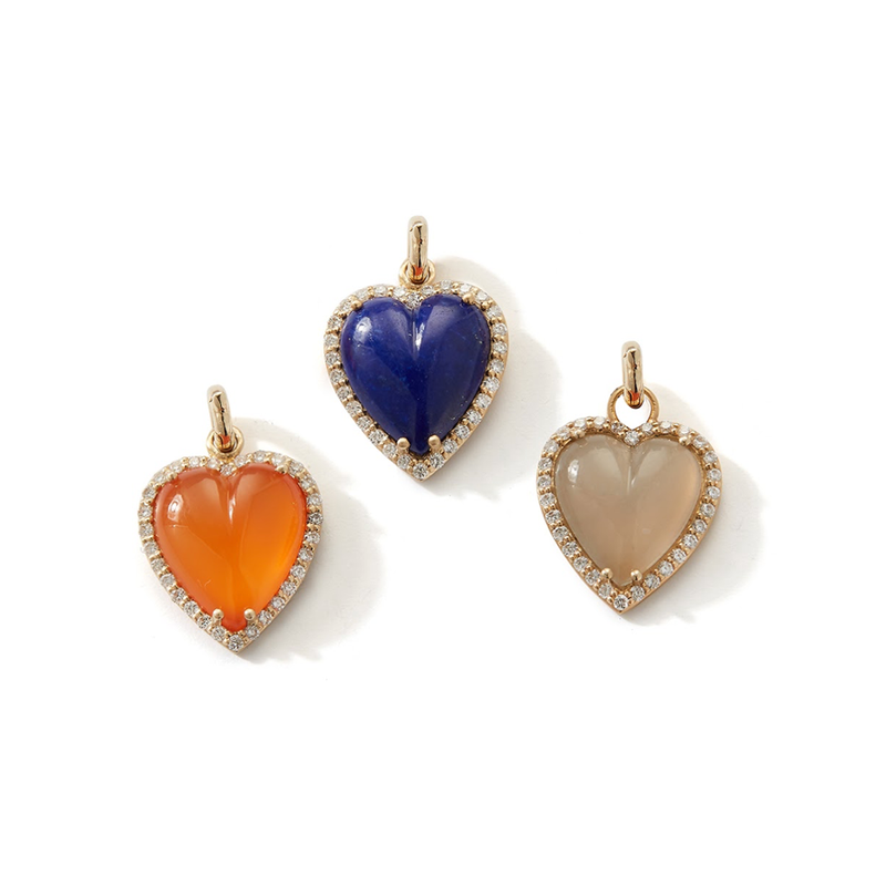 14K Gold and Lapis Heart Charm