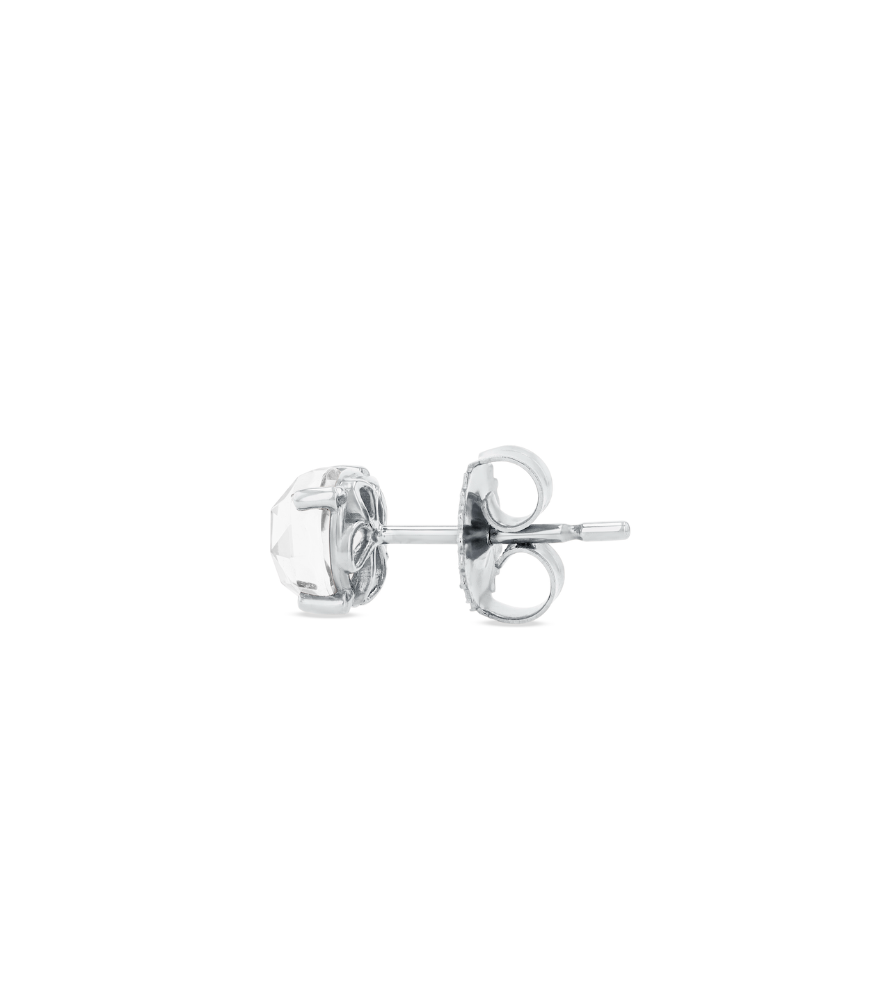 14K ROUND STUDS - WHITE TOPAZ