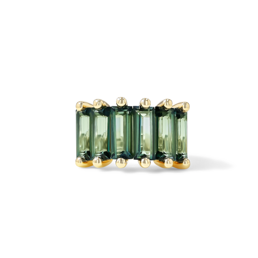 14K LARGE BAGUETTES HALF BAND - GREEN ENVY TOPAZ