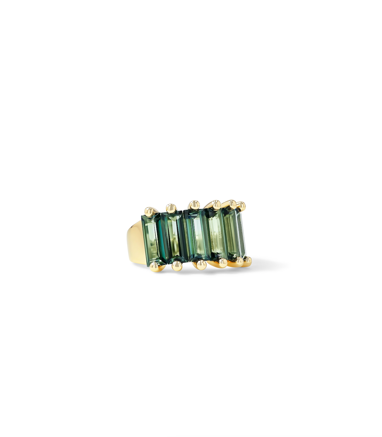 14K LARGE BAGUETTES HALF BAND - GREEN ENVY TOPAZ