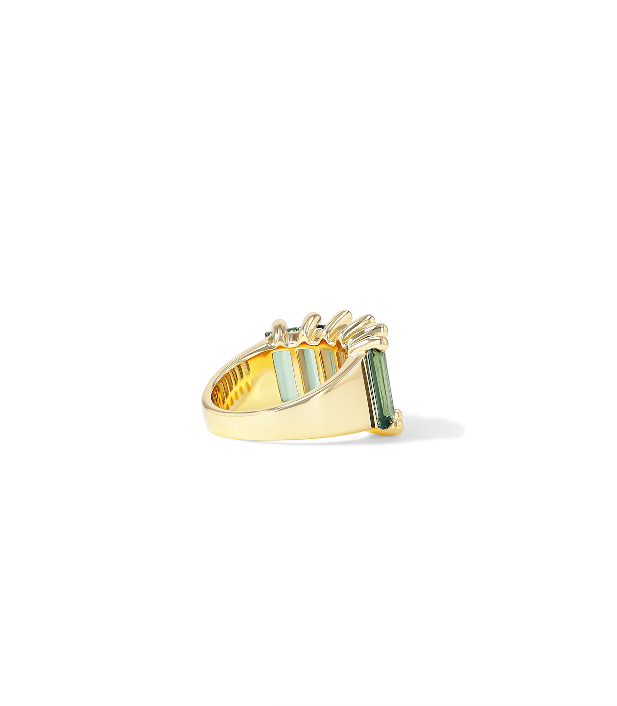 14K LARGE BAGUETTES HALF BAND - GREEN ENVY TOPAZ