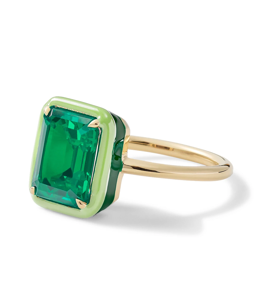 RECTANGULAR COCKTAIL RING - EMERALD