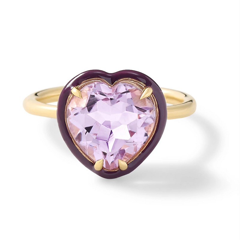HEART COCKTAIL RING - AMETHYST