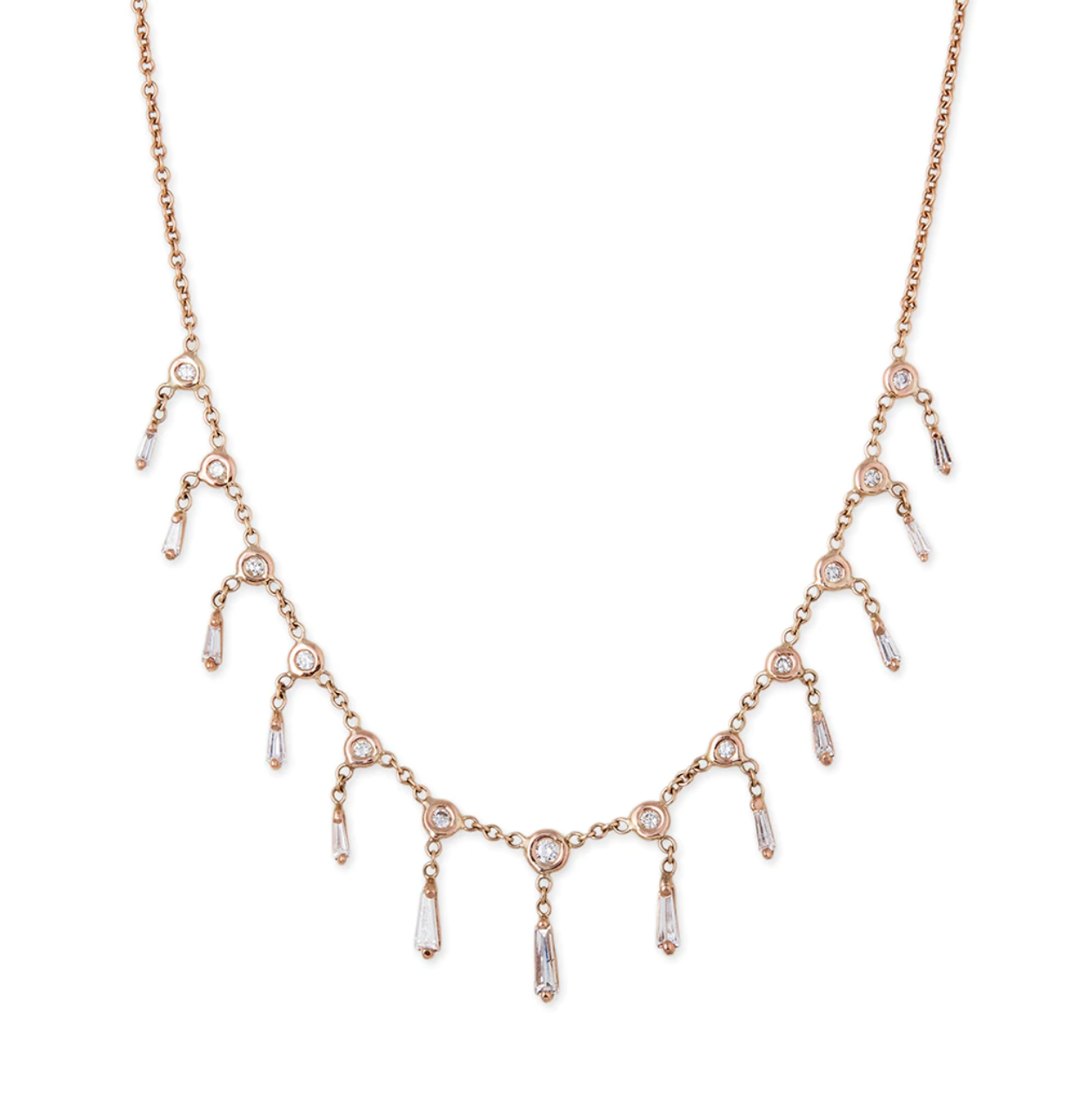 Baguette Diamond Shaker Necklace