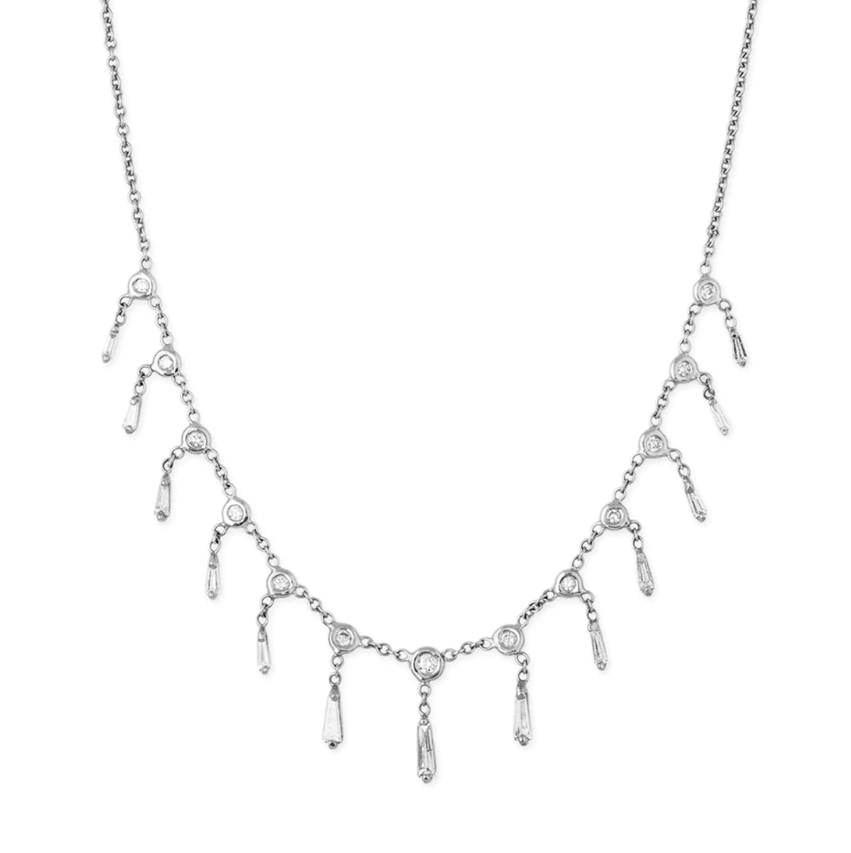 Baguette Diamond Shaker Necklace