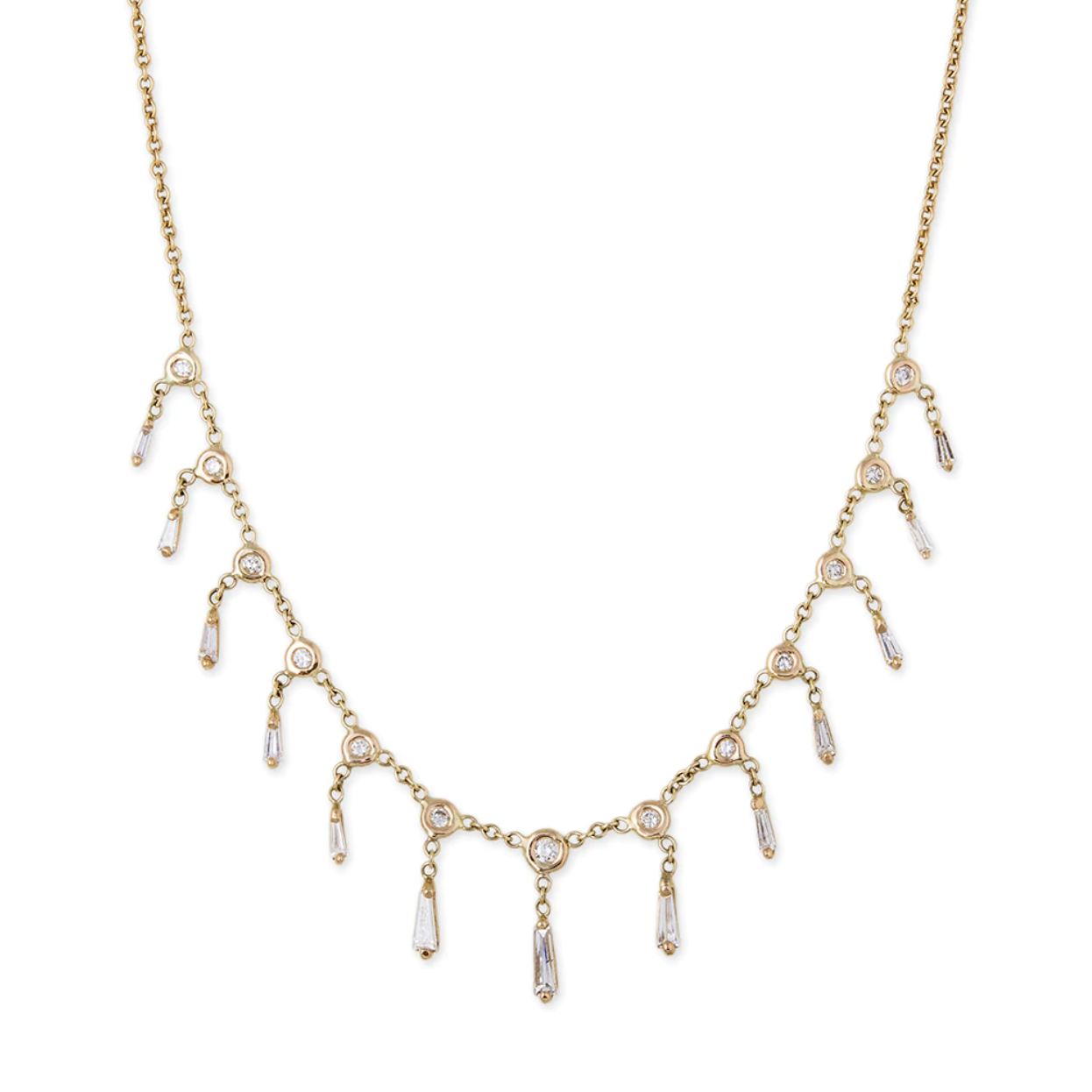 Baguette Diamond Shaker Necklace