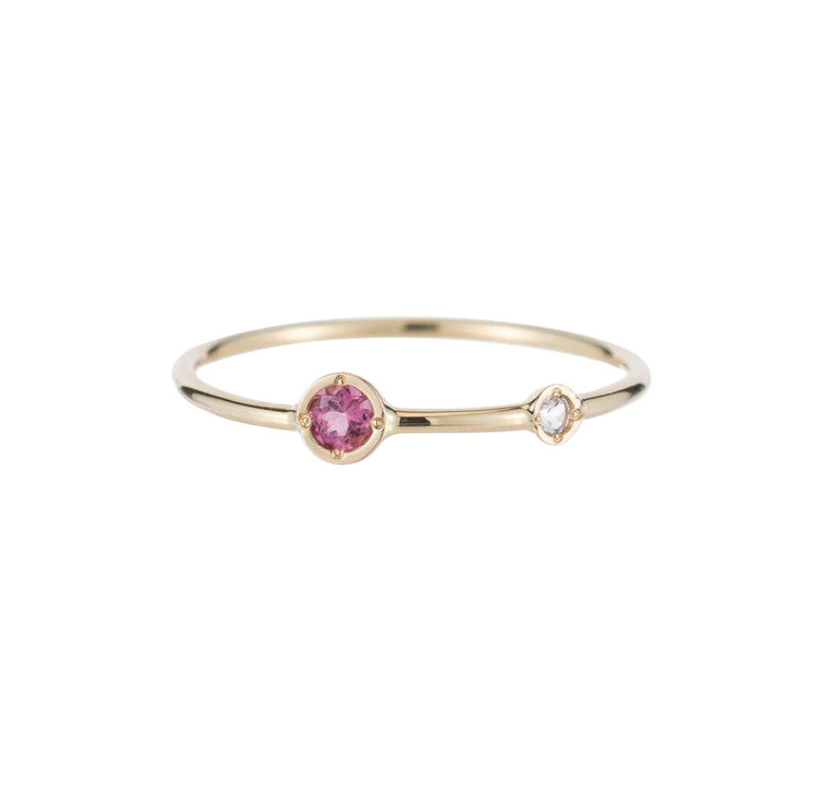 DOUBLE BIRTHSTONE STACKING RING